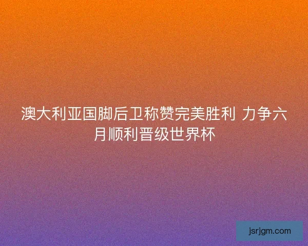 澳大利亚国脚后卫称赞完美胜利 力争六月顺利晋级世界杯