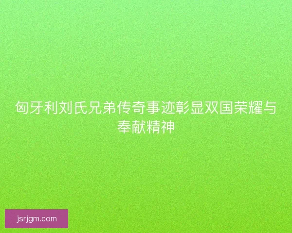匈牙利刘氏兄弟传奇事迹彰显双国荣耀与奉献精神